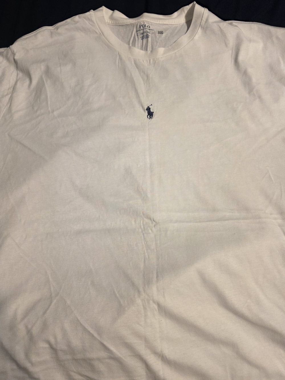 Polo by Ralph Lauren White Crewneck Tee with Navy Pony Logo